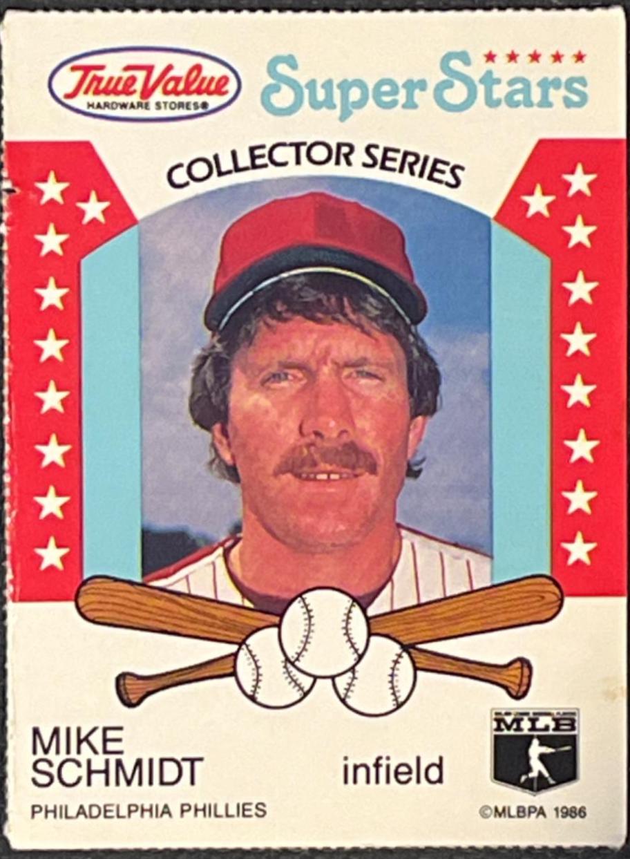 Mike Schmidt #28 Baseball Cards 1986 True Value Perforated