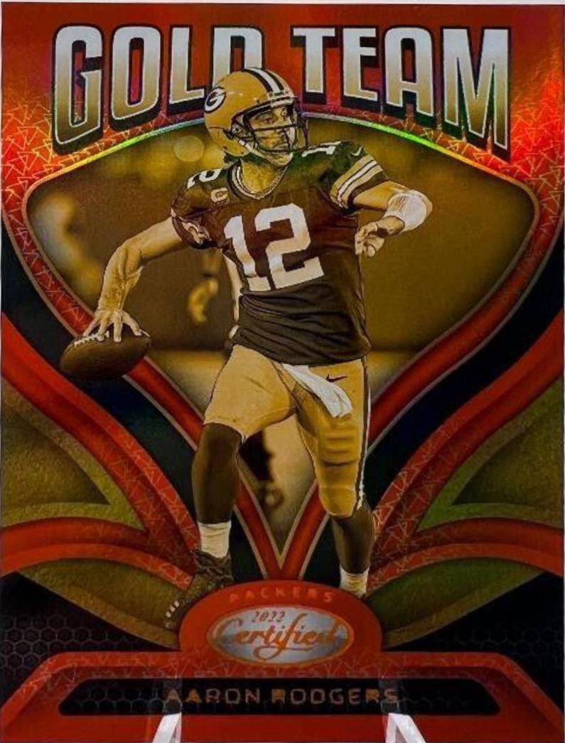 Aaron Rodgers [Orange] #GT-8 Football Cards 2022 Panini Certified Gold Team