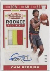 Cam Reddish [Autograph] #RTS-CRD Basketball Cards 2019 Panini Contenders Rookie Ticket Swatches Prices