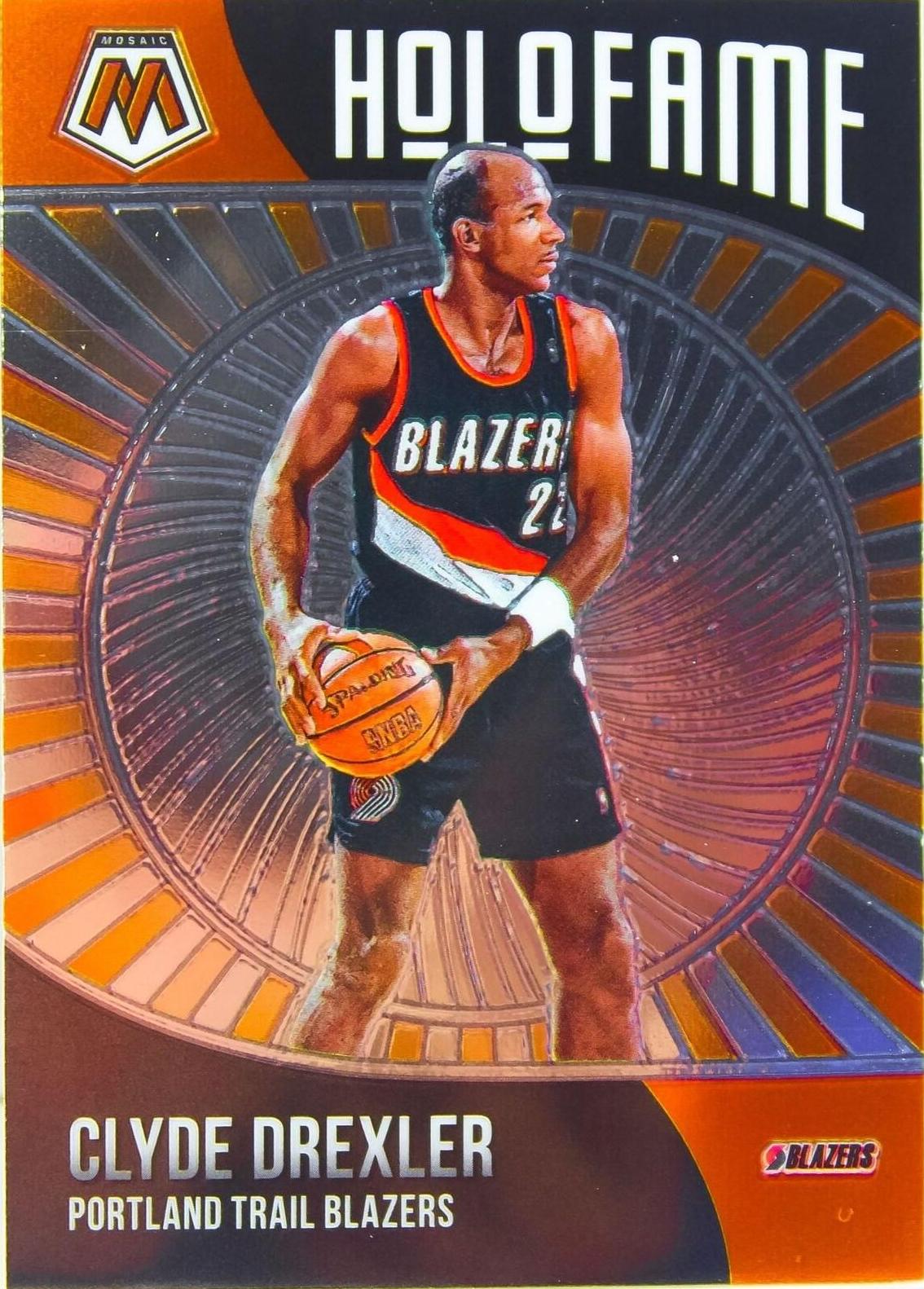 Clyde Drexler #20 Basketball Cards 2020 Panini Mosaic HoloFame