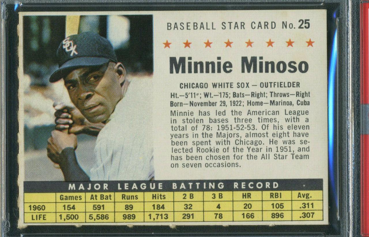 Minnie Minoso [Perforated] #25 Baseball Cards 1961 Post Cereal