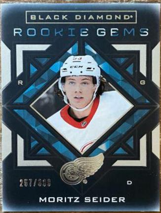 Moritz Seider #RG-MS Hockey Cards 2021 Upper Deck Black Diamond Rookie Gems