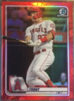 Mike Trout [Red Refractor] #1 Baseball Cards 2020 Bowman Chrome