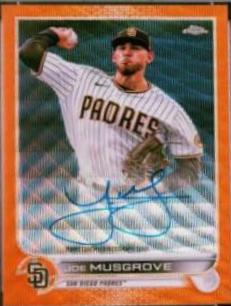 Joe Musgrove [Orange Wave] #CVA-JMU Baseball Cards 2022 Topps Chrome Veteran Autographs