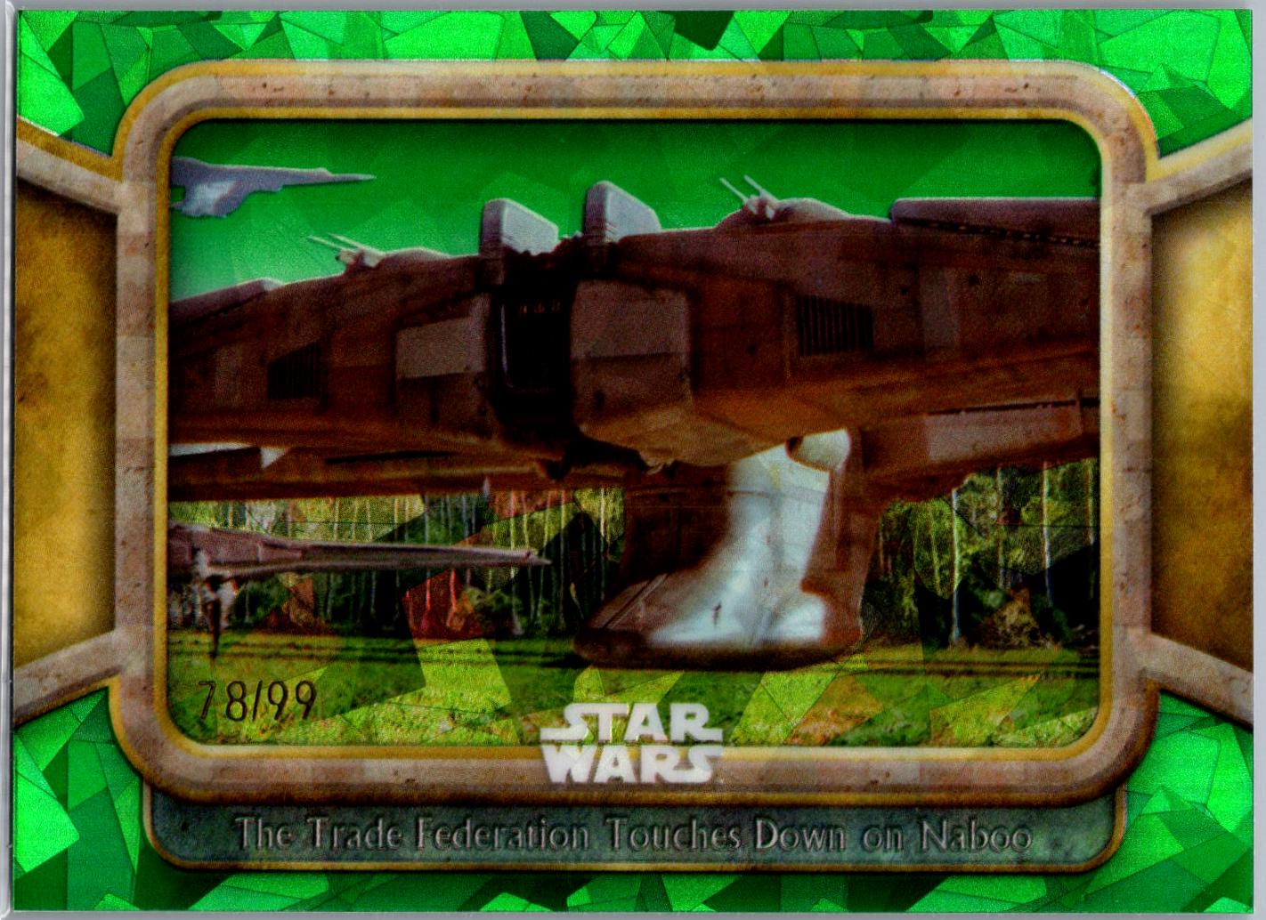 The Trade Federation Touches Down on Naboo [Green] #11 Star Wars 2024 Topps Chrome Sapphire