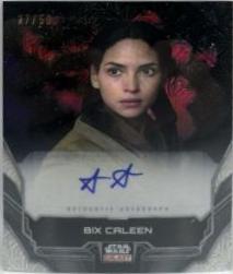 Adria Arjona as Bix Caleen [Mojo Refractor] #A-AA Star Wars 2024 Topps Chrome Galaxy Autograph