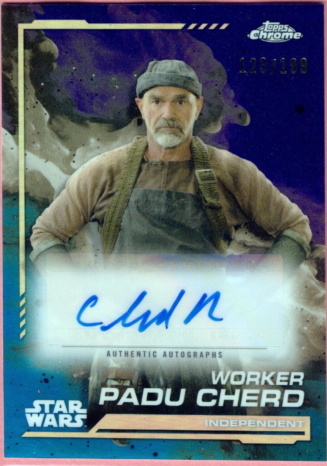 Chad Parker as Worker Padu Cherd [Kamino Aqua Refractor] #AU-CP Star Wars 2024 Topps Chrome Autograph