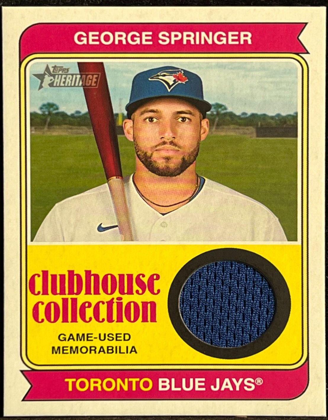 George Springer #CCR-GS Baseball Cards 2023 Topps Heritage Clubhouse Collection Relics