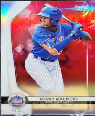 Ronny Mauricio [Red Refractor] #BPR-5 Baseball Cards 2020 Bowman Sterling