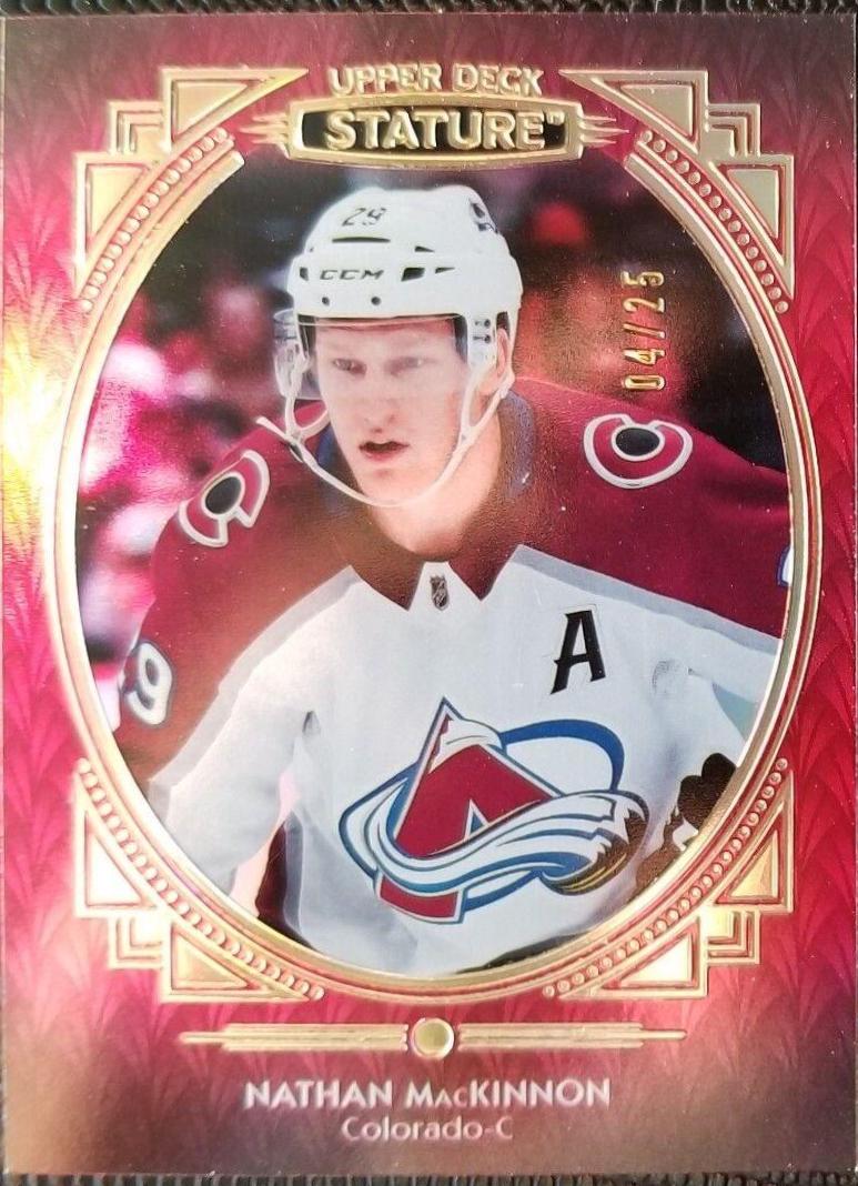 Nathan MacKinnon [Portrait Red] #5 Hockey Cards 2020 Upper Deck Stature