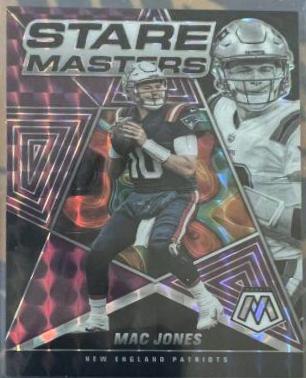 Mac Jones [Purple] #SM-7 Football Cards 2022 Panini Mosaic Stare Masters