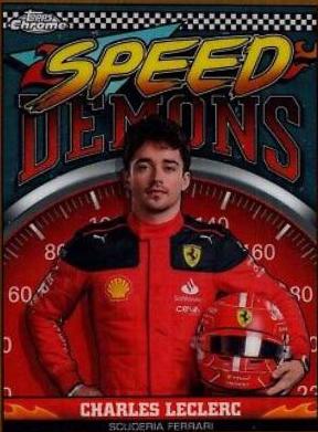 Charles Leclerc [Gold Refractor] #SD-CL Racing Cards 2023 Topps Chrome Formula 1 Speed Demons