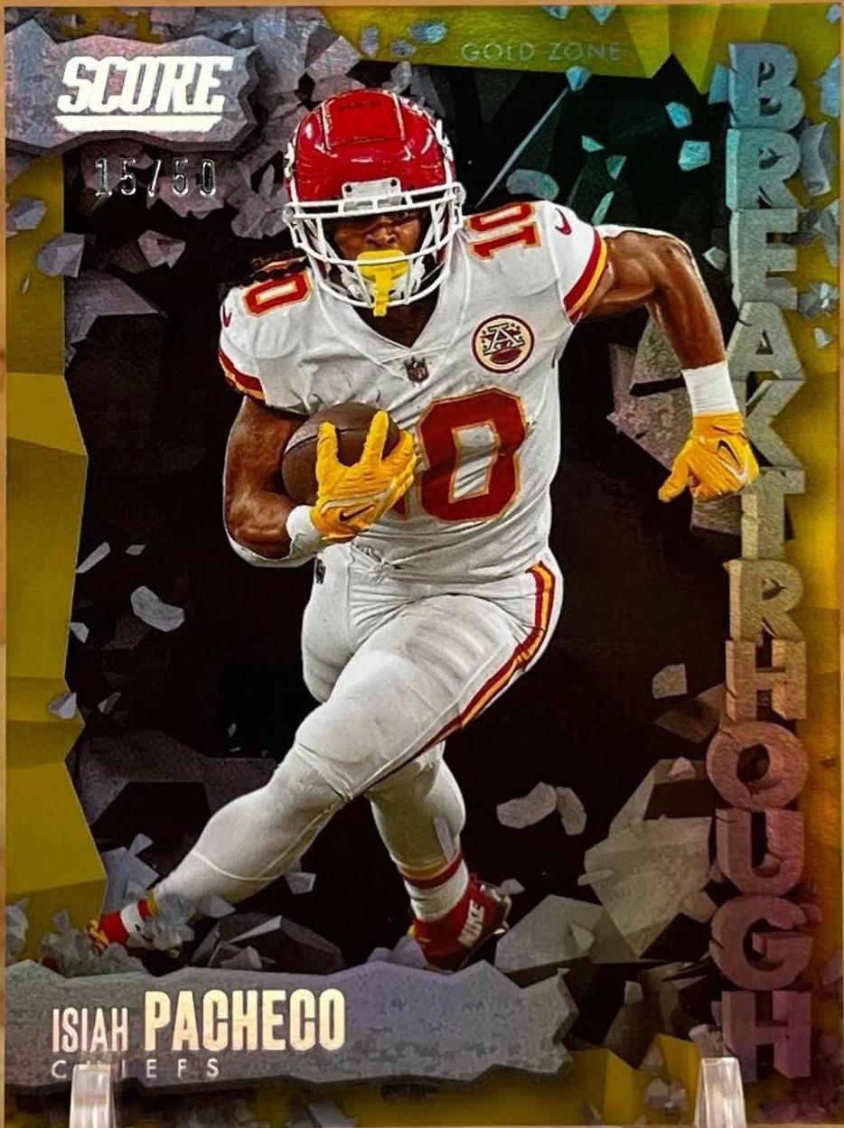 Isiah Pacheco [Gold Zone] #6 Prices | 2023 Panini Score Breakthrough ...