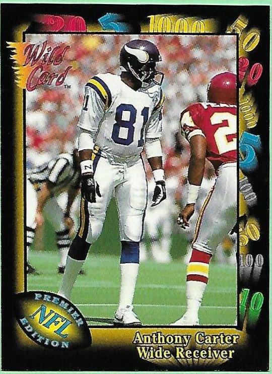 Anthony Carter #114 Football Cards 1991 Wild Card