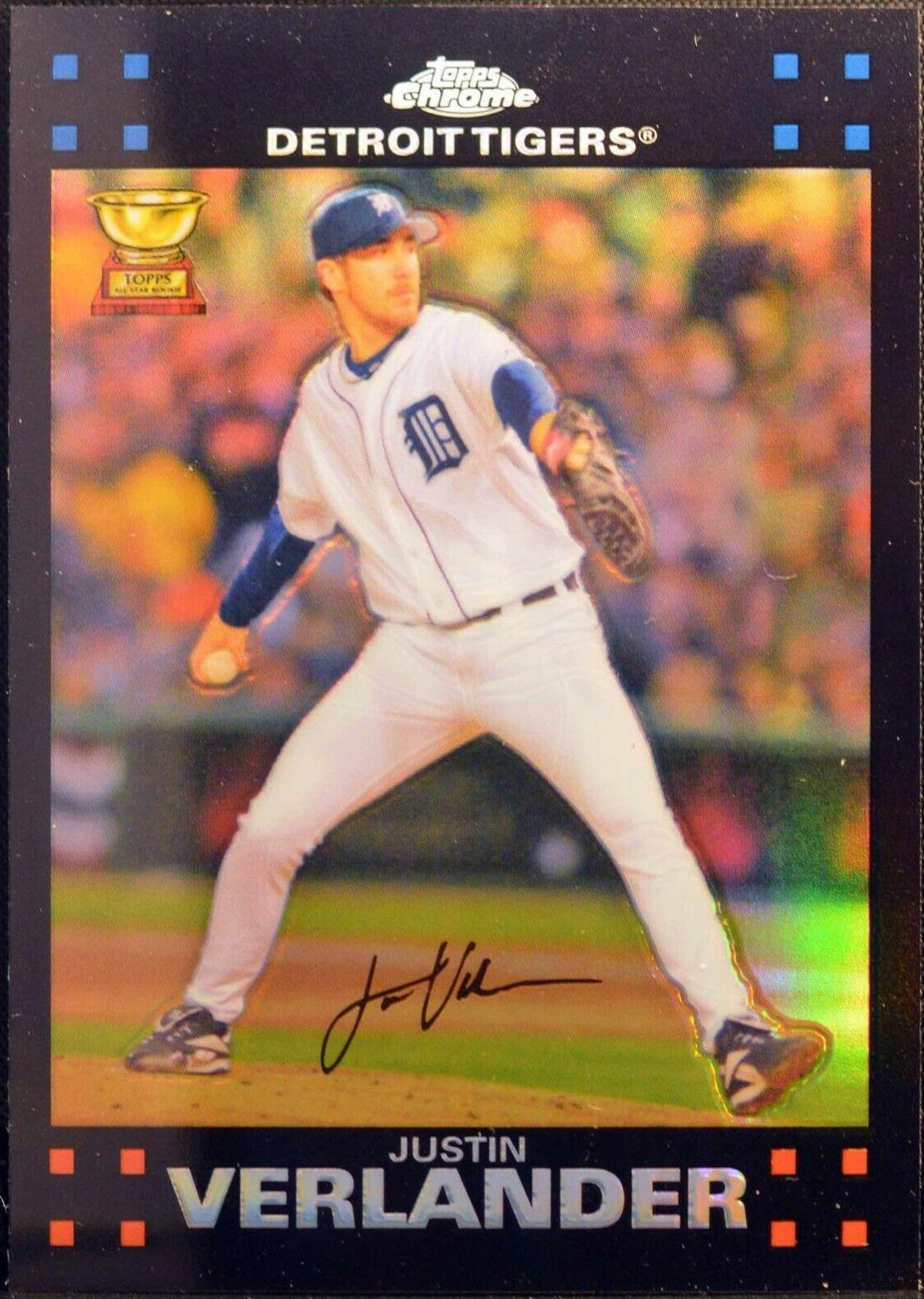 Justin Verlander Refractor Rookie 2007 Topps Chrome Tigers Gem graded Mint 9 buy RC