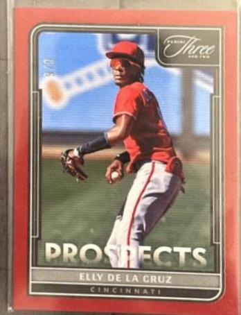 Elly De La Cruz [Red] #P-31 Baseball Cards 2022 Panini Three and Two Prospects