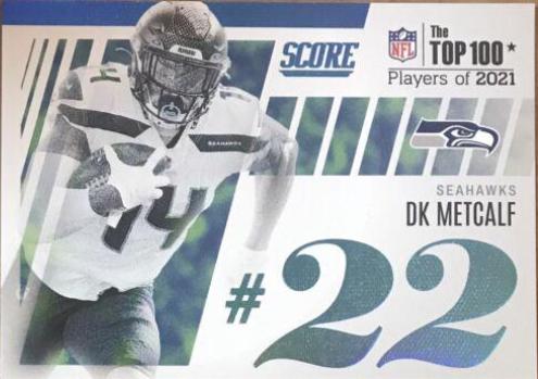 DK Metcalf #T22 Football Cards 2022 Panini Score Top 100