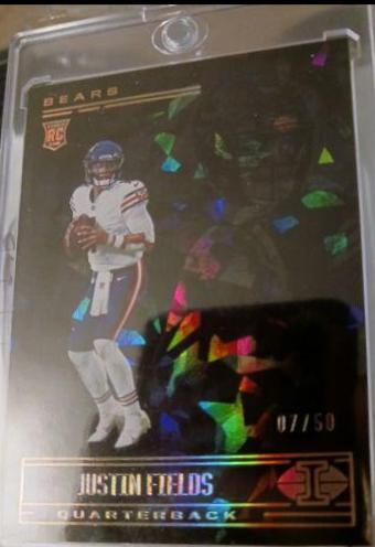 Justin Fields [Black Ice] #62 Football Cards 2021 Panini Illusions