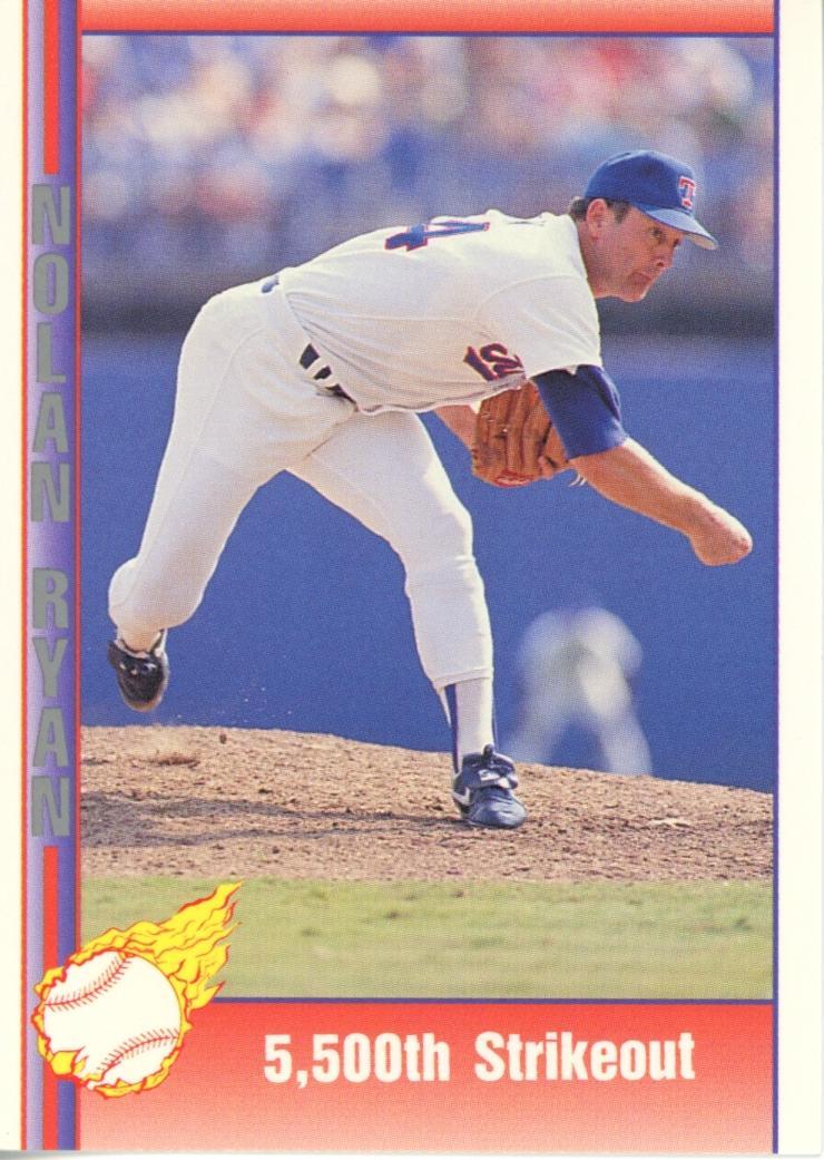 5,500th Strikeout #192 Baseball Cards 1991 Pacific Nolan Ryan