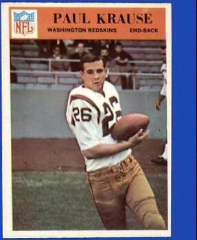 Paul Krause #186 Football Cards 1966 Philadelphia