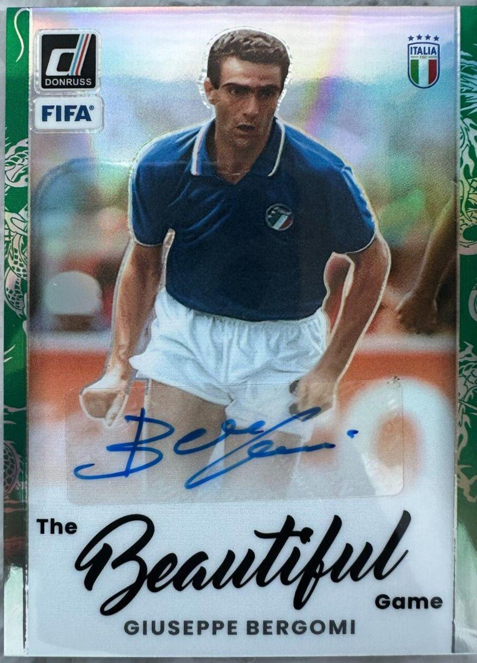 Giuseppe Bergomi [Green Ice] #BA-GBI Soccer Cards 2022 Panini Donruss Beautiful Game Autographs