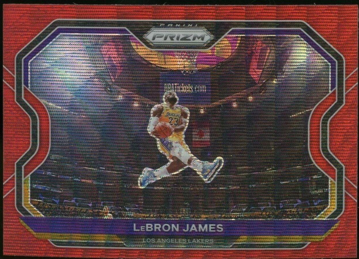 2020/21 Red white online and blue prizm Lebron James Kobe tribute