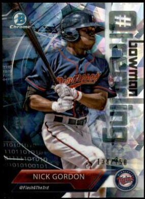 Nick Gordon [Atomic Refractor] #NG Baseball Cards 2018 Bowman Trending