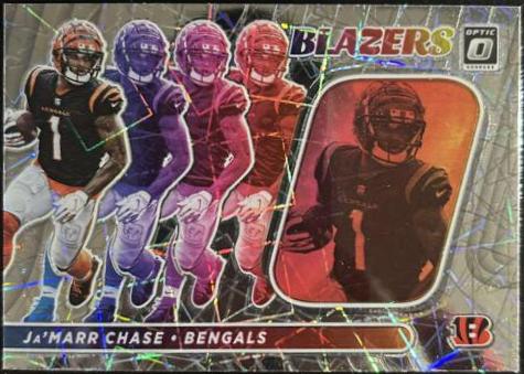 Ja'Marr Chase #B-12 Football Cards 2022 Panini Donruss Optic Blazers