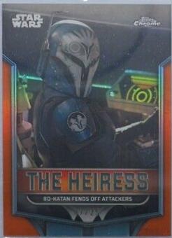 Bo-Katan Fends Off Attackers [Rebel Orange Refractor] #TH-7 Star Wars 2024 Topps Chrome The Heiress