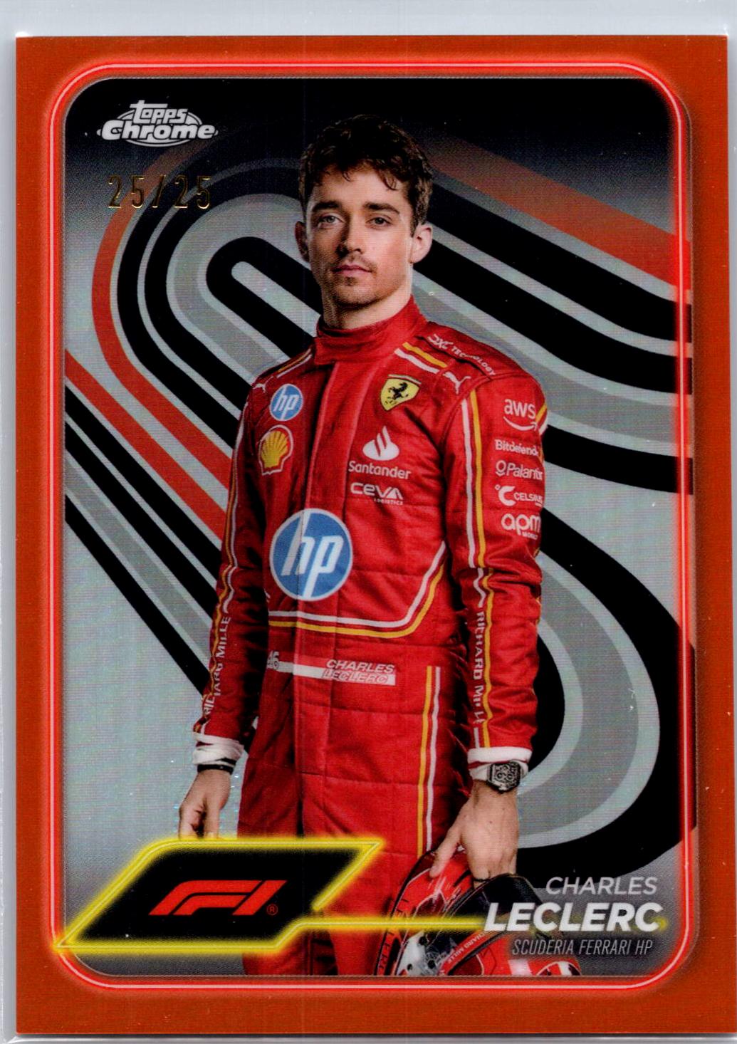 Charles Leclerc [Orange Refractor] 3 Prices 2024 Topps Chrome