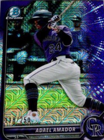 Adael Amador [Purple Refractor] #BCP-109 Baseball Cards 2022 Bowman Chrome Prospects