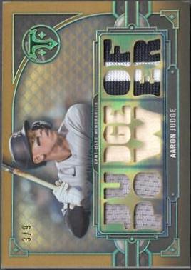 Aaron Judge [Gold] #TTR-AJ5 Baseball Cards 2022 Topps Triple Threads Relics