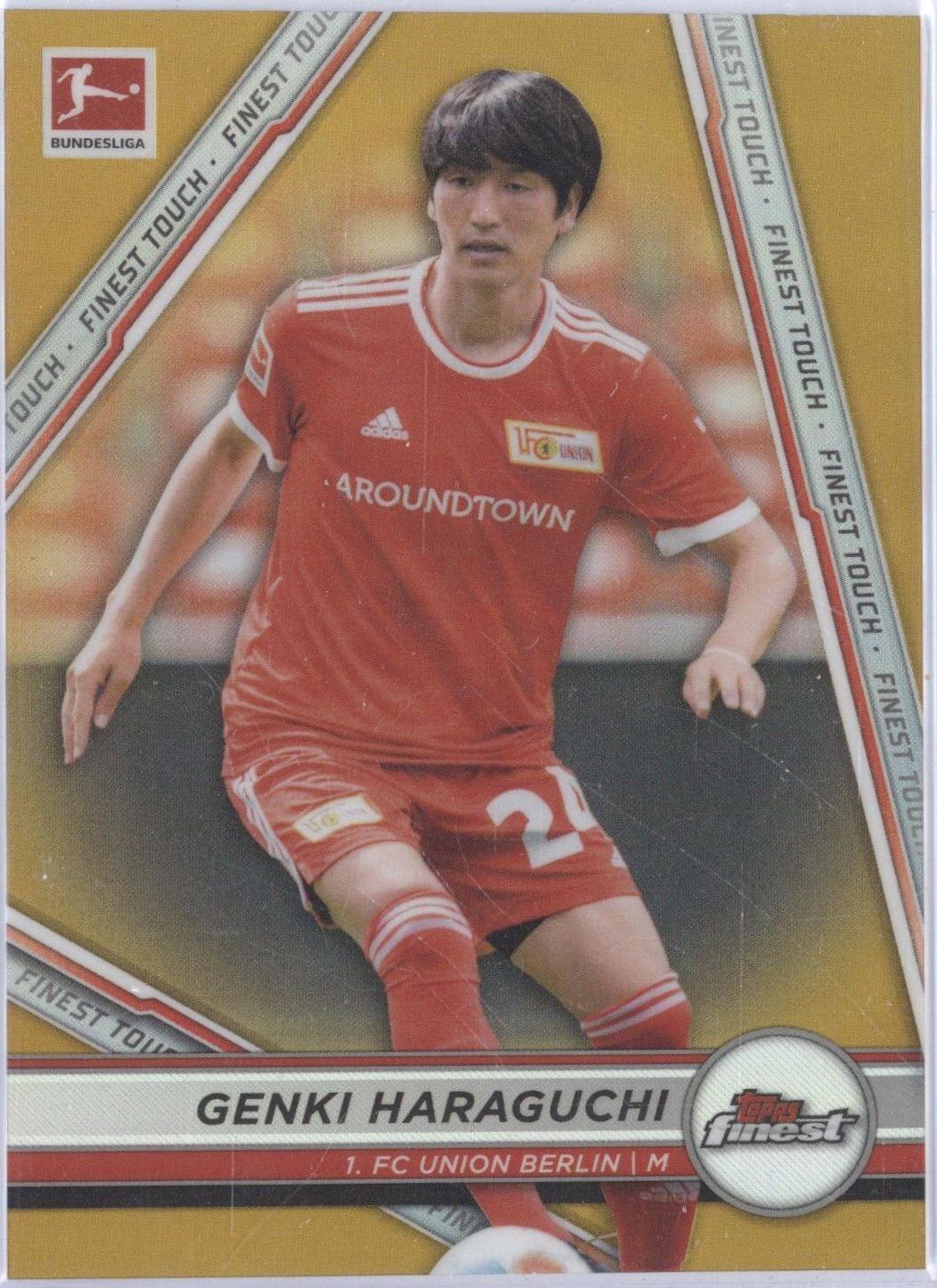 Genki Haraguchi [Gold] #FT-GH Soccer Cards 2021 Topps Finest Bundesliga Touch