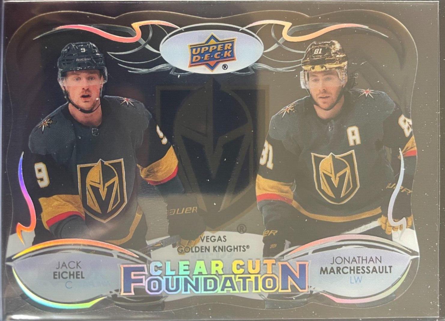 Jack Eichel, Jonathan Marchessault #CCF-ME Hockey Cards 2022 Upper Deck Clear Cut Foundations