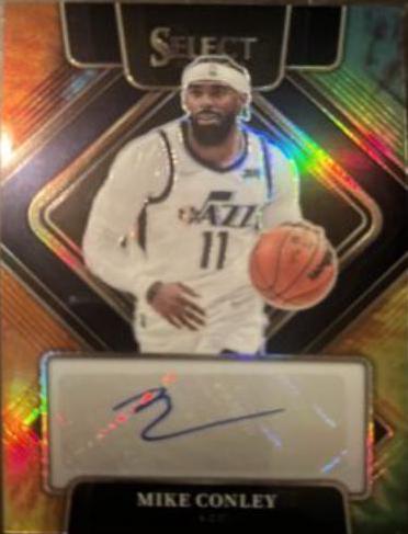 Mike Conley [Tie Dye Prizm] #SG-MCL Basketball Cards 2021 Panini Select Signatures