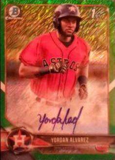 Yordan Alvarez [Green Refractor] #CPA-YA Baseball Cards 2018 Bowman Chrome Prospects Autographs