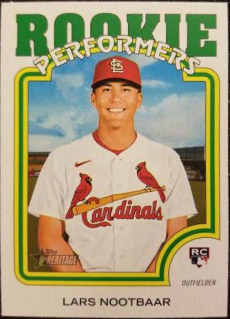 Lars Nootbaar #RP-10 Baseball Cards 2022 Topps Heritage Rookie Performers