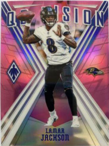 Lamar Jackson [Pink] #24 Football Cards 2019 Panini Phoenix QB Vision