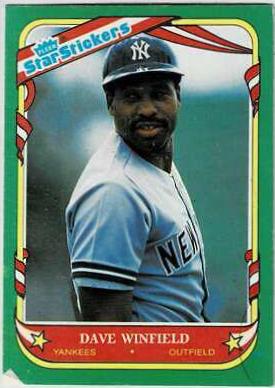 Dave Winfield #126 Baseball Cards 1987 Fleer Star Stickers