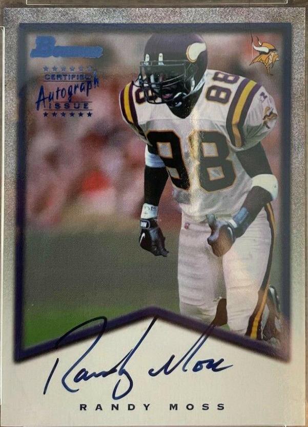 Randy Moss #A7 Football Cards 1998 Bowman Certified Autograph