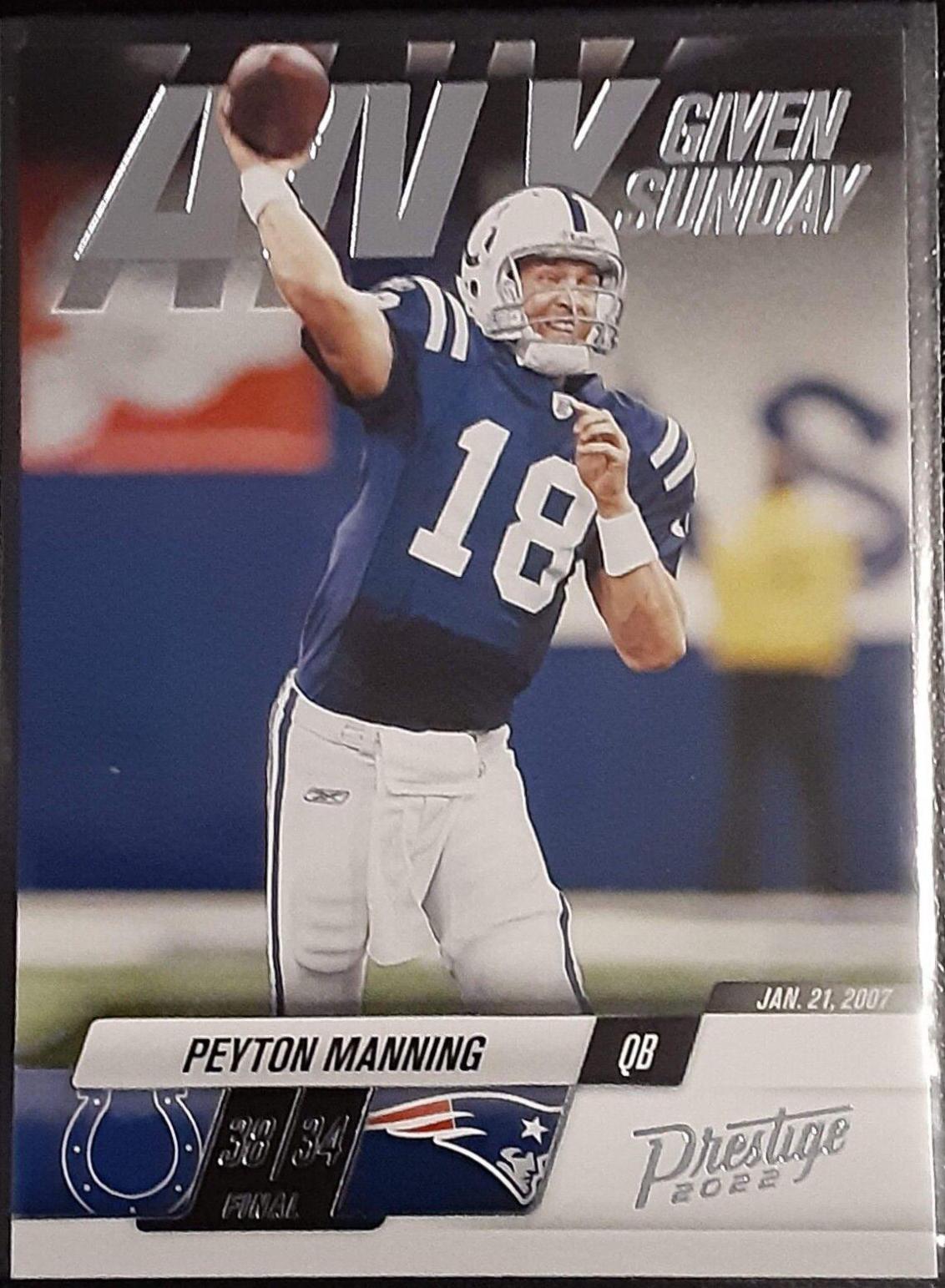 Peyton Manning #10 Football Cards 2022 Panini Prestige Any Given Sunday