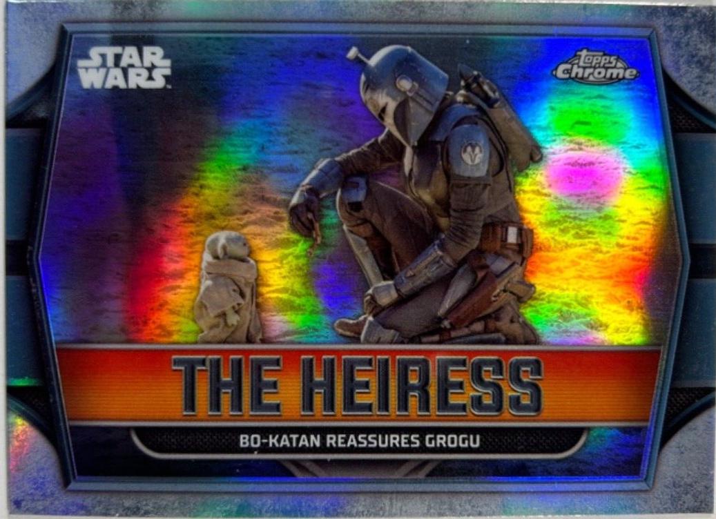 Bo-Katan Reassures Grogu [Refractor] #TH-1 Star Wars 2024 Topps Chrome The Heiress