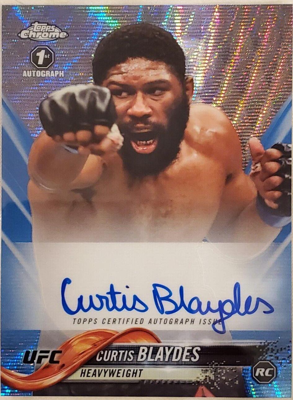 Curtis Blaydes [Blue Wave] #FA-CBL Ufc Cards 2018 Topps UFC Chrome Autographs