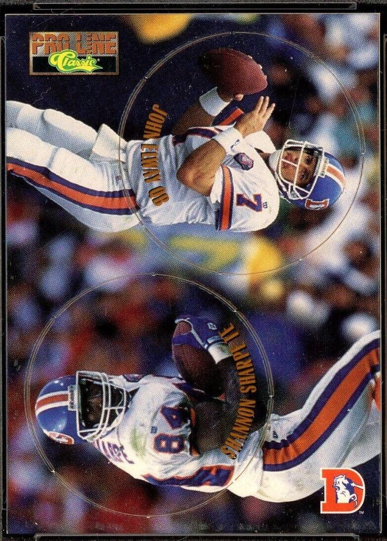 John Elway, Shannon Sharpe #C-7 Football Cards 1995 Pro Line Pogs