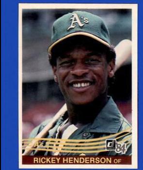 Rickey Henderson #54 Baseball Cards 1984 Donruss