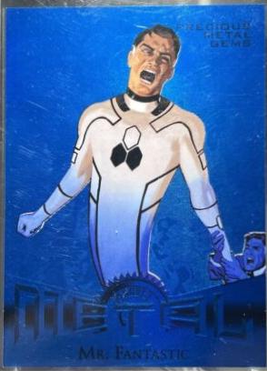 Mr. Fantastic [Blue Precious Metal Gems] #1 Marvel 2013 Fleer Retro Metal