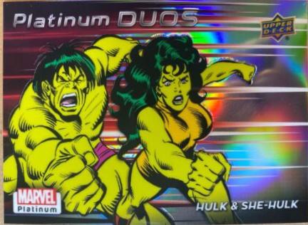 Hulk / She-Hulk [Rainbow] #PD21 Marvel 2023 Upper Deck Platinum Duos