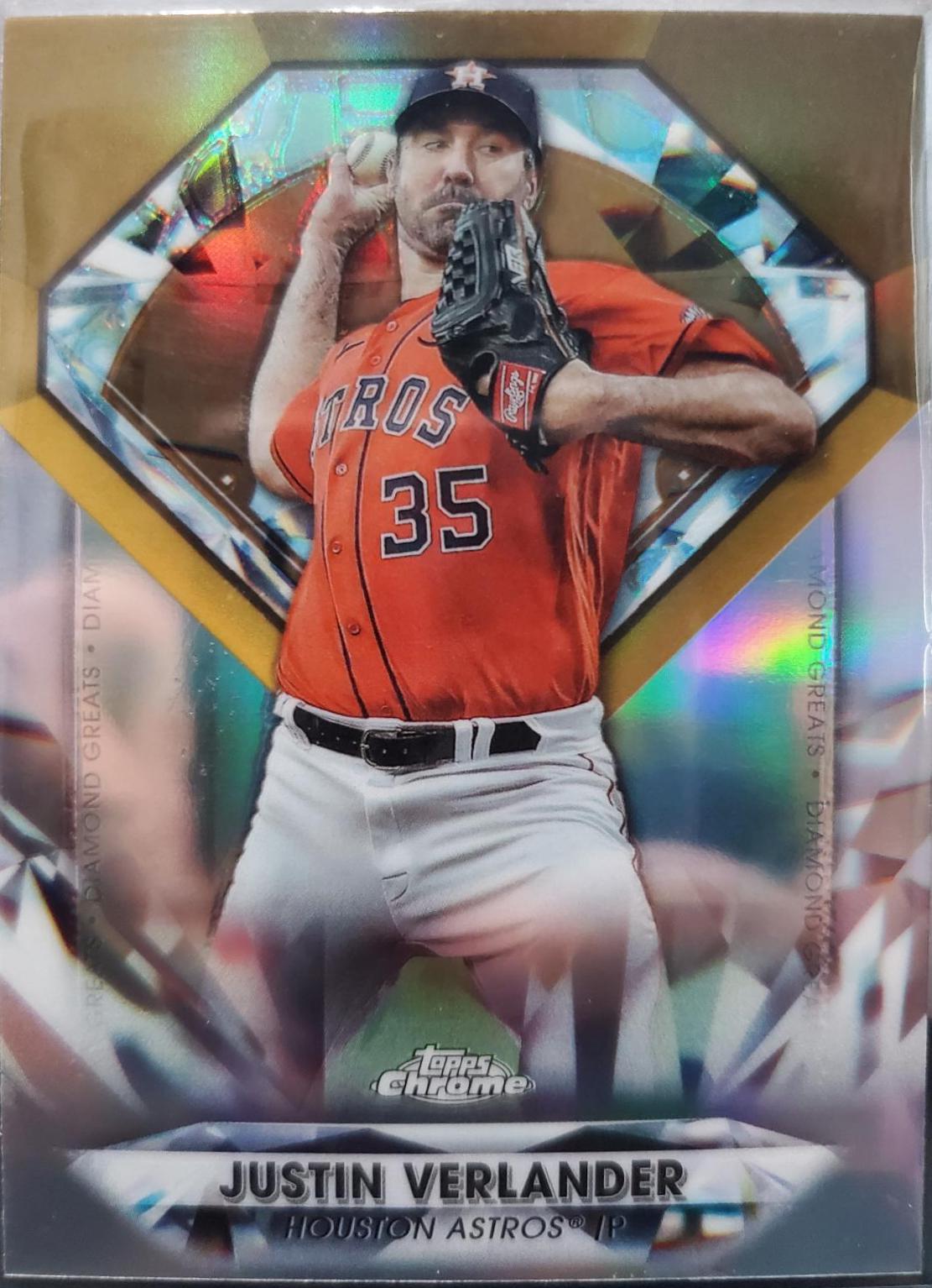 Justin Verlander #DGC-61 Baseball Cards 2022 Topps Chrome Update Diamond Greats Die Cuts