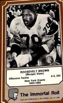 Roosevelt Brown #62 Football Cards 1975 Fleer Hall of Fame