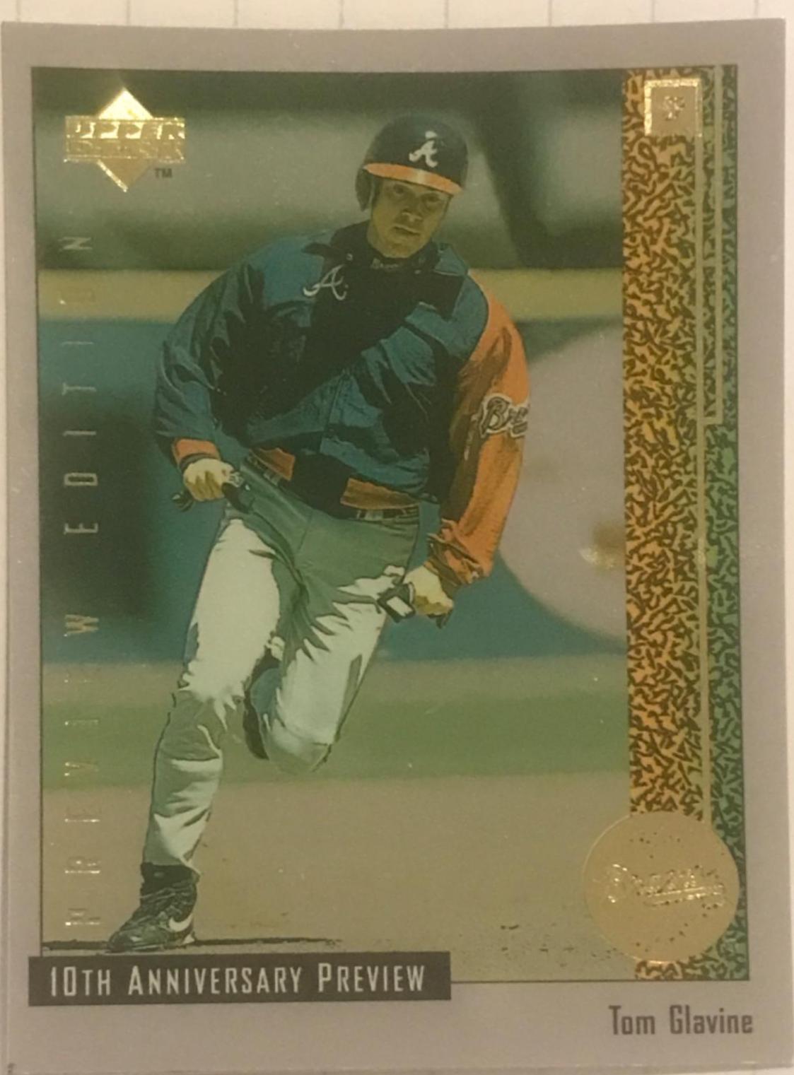 Tom Glavine #6 of 60 Baseball Cards 1998 Upper Deck 10th Anniversary Preview